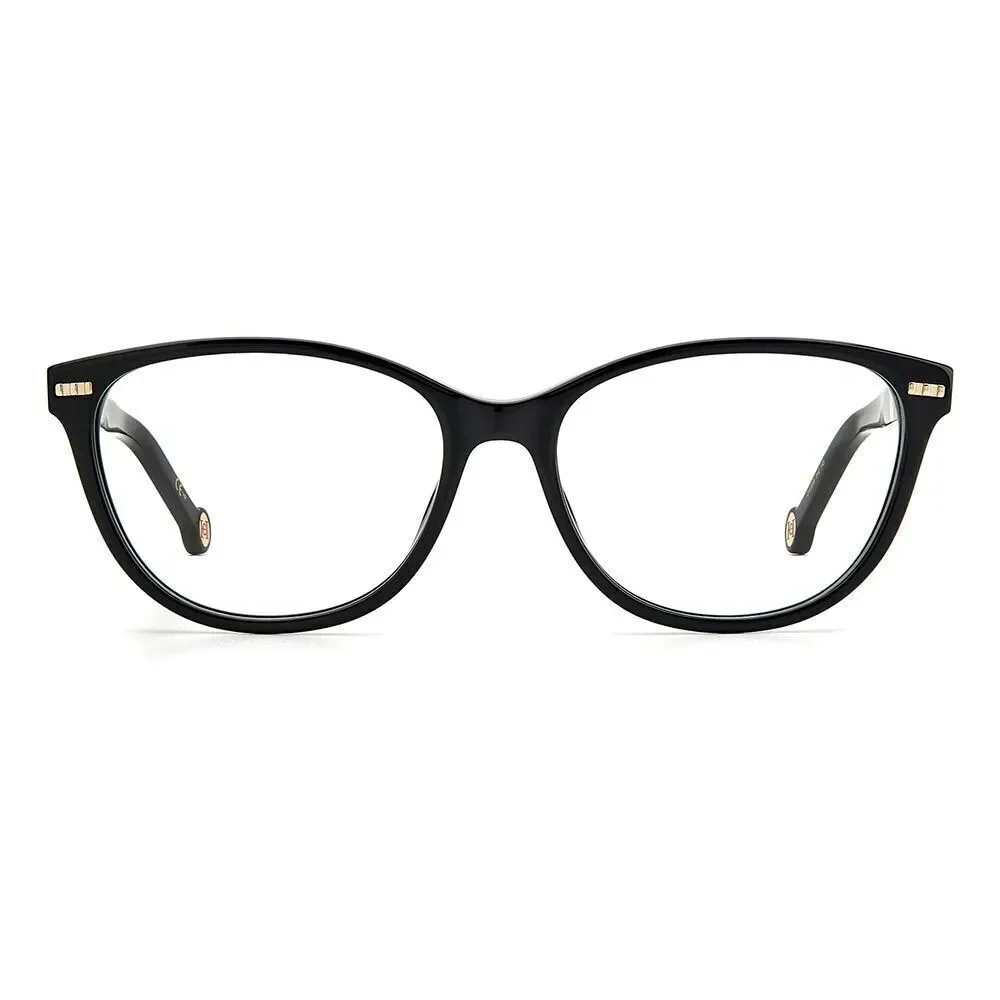 NWT Carolina Herrera CH 0048-03H2 Black Pink Oval Eyeglasses